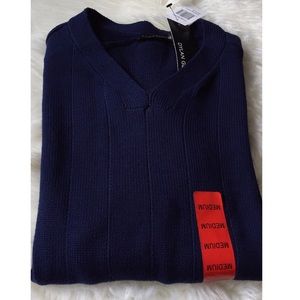 Dylan George Marine Navy Blue Men Sweater Medium